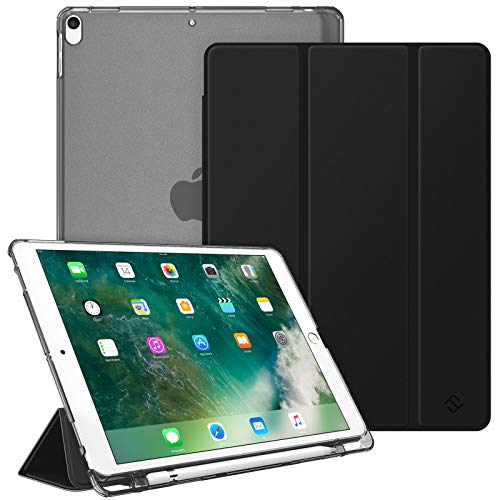 Fintie Hülle mit Pencil Halter für iPad Air 10.5 2019 (3. Generation) / iPad Pro 10.5 2017 - Ultradünn Superleicht Schutzhülle mit transparenter Rückseite Abdeckung, Auto Sleep/Wake, Schwarz