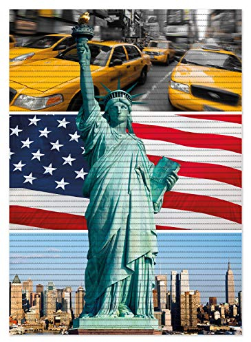 Wallario Duschmatte Antirutschmatte Badmatte Fußmatte New York Collage, Größe ca. 70 x 50 cm