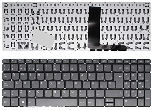PORTATIL MOVIL - Teclado Compatible con Lenovo IDEAPAD 320-15ABR 320-15IAP 320-15AST 320-15IKB Gris WIN8 SIN Marco