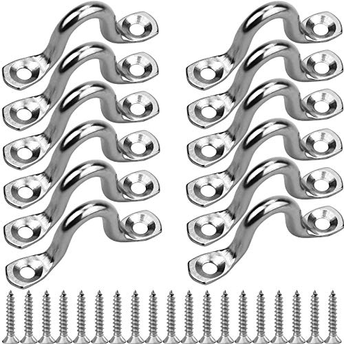 TDDL 16 Pièces Boucles de Pont pour Kayaks Pontet INOX Oeil Plaques Forme à Bosse Boucle Fixe Platine à œil Plate Pontet avec 32 Pièces Vis pour Kayak Canoe Rigging（5mm）