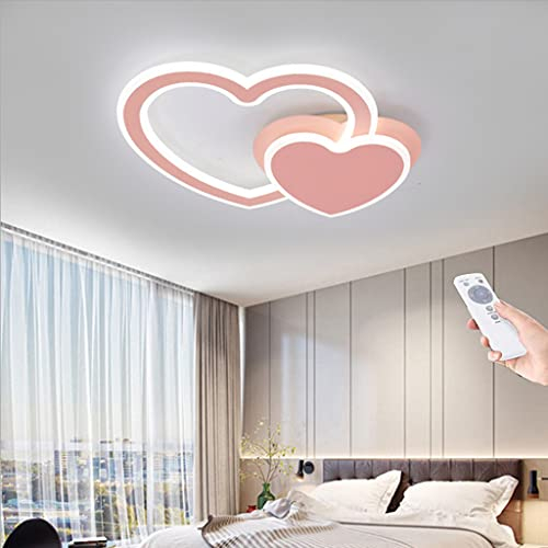 LED Kinder Deckenleuchte Dimmbar Kinderzimmerlampe Acryl Lampeschirm Mit Fernbedienung Deckenlampe Junge Mädchen Schlafzimmer Deckenlicht Liebe Herz Design Kinderzimmerlampe Kronleuchter