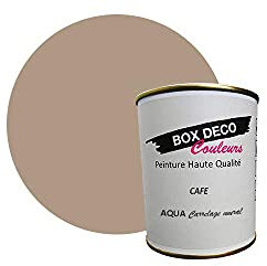 BOX DECO COULEURS Peinture carrelage et faïence murale à base de laque polyuréthane mono-composante aspect velours-satin Aqua carrelage - 750 ml / 7.5m², Marron Café