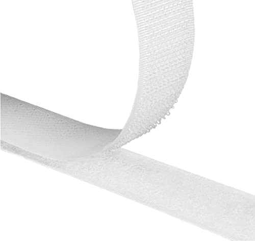 Klettband zum Nähen, aufnähen Set Flauschband + Hakenband Farbe & Größe wählbar (weiß, 20 mm x 3 m)