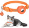 Reflective Cat Collar with Safety Buckle and Waterproof AirTag Holder in 3/8 Width, Compatible with Apple AirTag for Cat, Dog, Kitten, Puppy (Orange)