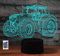 SUPERRUIDALONG 3D Traktor Lampe Fernbedienung 16 Farben Nachtlichter Illusion Acryl LED Tisch Nachttischlampe Kinderzimmer Schreibtisch Dekoration Geburtstag süßes Spielzeug für Kinder und Erwachsene