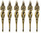 LIDSCURA 6Pcs Mini Vintage Snuff Spoon, Tiny Shovel/Chic Gold Spoons with Small Round Spatula, Brass Keychain, Tiny Metal Retro Ear Spoon