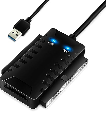 isheep USB 3.0 to IDE/SATA Adapter for 2.5 and 3.5 HDD/SSD - Hard Drive Converter with ON/Off Switch (K132U3IS)