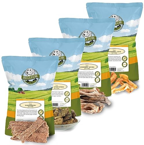 Bellfor Natürlich Kausnacks vom Lamm für Hunde 800 g | Hochwertige Hundeleckerli ohne Getreide & ohne Zuckerzusätze | Bekömmliche Lamm-Snacks für alle Rassengrößen