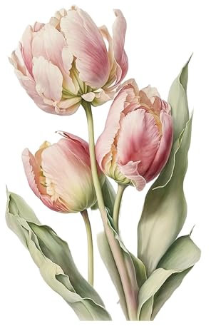 GRAZDesign Wandtattoo Blumen Tulpen Wandaufkleber Wanddeko für Schlafzimmer Wohnzimmer Sofa Hintergrund - 80x50cm