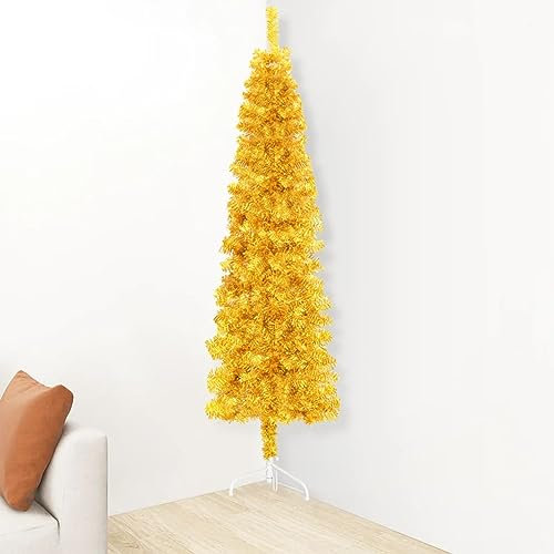 ARKEM Medio árbol de Navidad Artificial con Soporte Dorado 150 cm Abeto Navidad