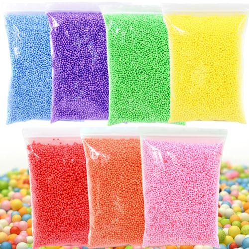 MINGZE 70G mehrfarbige Schaumkunststoffkugel, verwendet für DIY und Slime Produkte, Bastelschaum Ball, verwendet für Kinder DIY Kunst und Handwerk Dekoration, Heimdekoration, Party Dekoration.