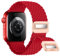 Nepfaivy Geflochtenes Armband Kompatibel mit Apple Watch Armband 40mm 41mm 38mm 42mm, Nylon Elastisches Band mit Magnetischer Schnalle für iWatch Series 10/9/8/SE/7/6/5/4/3/2/1, Rot