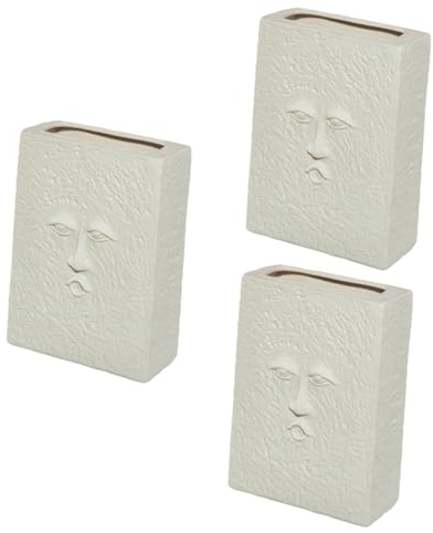 DECHOUS 3st Gesicht Essstäbchenhalter Besteckaufbewahrung Quadratischer Blumentopf Behälter Für Essstäbchen Kreis-basketball Besteckregal Abstrakt Weiß Marmeladenglas Mit Deckel Keramik