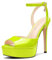 Aachcol Plataforma Alto High Heel Sandalias Abierta Punta Aguja Heels Correa Tobillo Slingback Sexy Dress Zapatos de Boda 13 CM Heels Verde Lima 38 EU