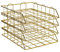 4 Fächern Dokumentenablage aus Metall, Stapelbare Schreibtisch Organizer Dokumentenablage Mesh Design Schreibtischablage für A4 Papier, Dokument, für Zuhause Büro Schule (Gold)