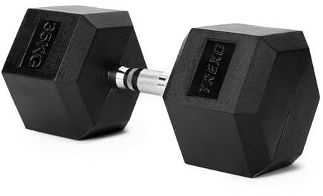 TREXO Hexagon Hanteln 35 kg Hex Kurzhanteln mit Durable Gummierte Gusseisen für Krafttraining mit Ergonomischen Verchromte Griff Gewichte Training Zuhause Hantel für Männer un Frauen