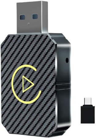 LYEAA inalámbrico Carplay Auto Adaptador USB Coche Dongle Plug & Play Smart AI Box BT WiFi para CarPlay con Cable/Coches