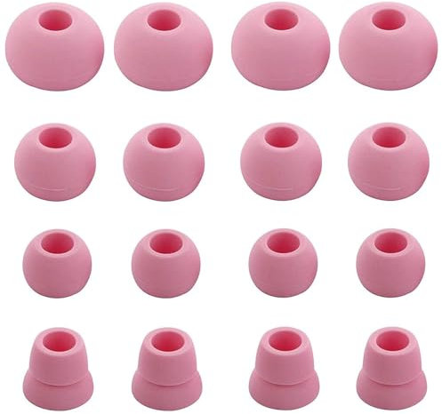 LALASTYLE Replacement Silicone Ear Tips Ear Buds Ear gels for Beats by dr dre Powerbeats 3 Wireless Stereo Earphones - 16PCS 8 Pairs with 4 Size Options (Pink)
