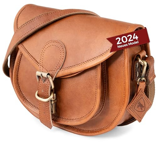 Berliner Bags Vintage Umhängetasche Dakota, Schultertasche aus Leder, Handtasche für Damen - Braun