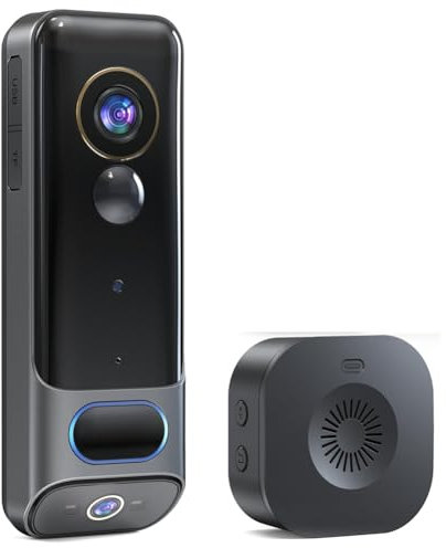 Boddceto Dual Doorbell Camera Wireless No Subscription,2K Smart Door Camera Wireless,with AI Human Detection, Night Vision