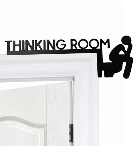 jopiuieo Türschild Thinking Room – Lustiger Toilettentüraufkleber | Kreatives Denkraum Türrahmen Wandkunst De-kor | Schwarze Toilettentürrahmen-Dekoration Für Toilette, Badezimmer, Café, Geschäft