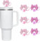 6Pcs Pink+Purple Bow Straw Covers Lovely Bowknot Portable Drinking Straw Tips Cover Reusable Cute Straw Protector Topper for 10mm Straws,Cup Accessories,Reusable Drinking Straws,Straws