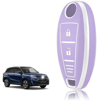 TOOMUME Schlüsselhülle TPU, Autoschlüssel Hülle Passt für Suzuki Grand Vitara II SX4 S-Cross Alivio Swift Baleno Jimny Ignis Kizashi Maruti, Schlüsselcover Schutz Schlüsselgehäuse, DREI Linien
