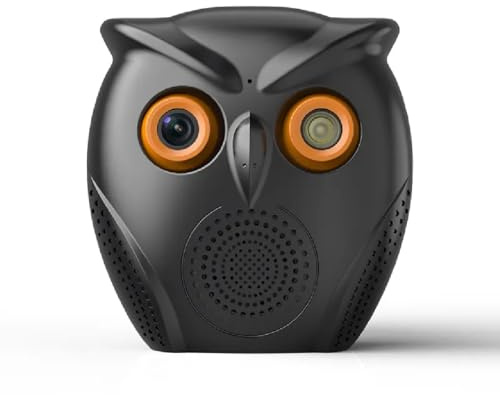 DECATRONIC Caméra Wi-Fi intérieure à i intelligente - Détection de personnes et lecture de musique - Caméra HD avec haut-parleur - Caméra intelligente d'alarme - Vision nocturne infrarouge (Noir)