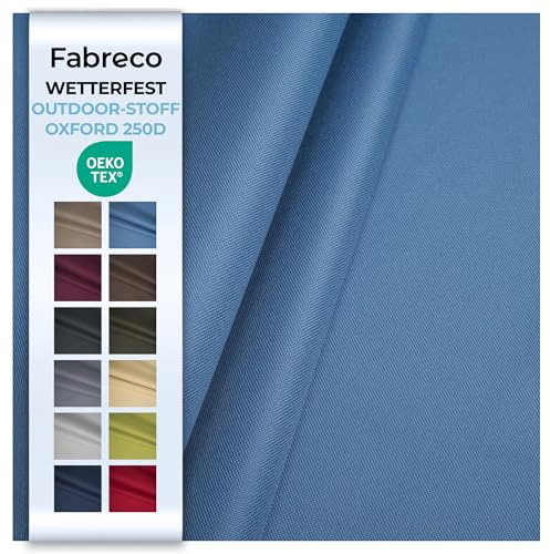 Fabreco – Wasserabweisender Oxford 250D Polyester Stoff Meterware 300x160cm | Vielseitiger Outdoorstoff für Gartenmöbel, Zelte & Sonnenschutz | Leicht, robust & pflegeleicht, Blau