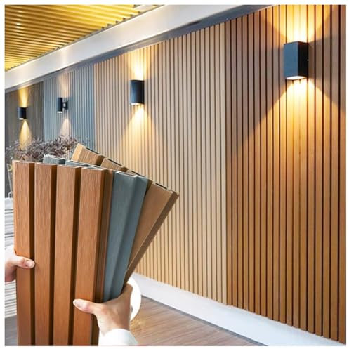 Panneau de clôture d'extérieur en bois - Clôture décorative à lattes pour portail et balcon - Paravent épissable pour terrasse (marron, 22 x 140 cm)