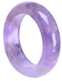 Purple Jade Ring Band for Women Men, Natural Amethyst Crystal Stackable Eternity Band Ring(Purple_12)