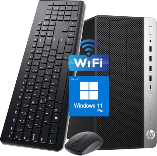 HP EliteDesk 705 G4 Mini Tour Ordinateur PC de Bureau, Ordinateur MT AMD Ryzen 3 Pro 2200G, 8 Go de RAM, 256 Go de SSD, US Clavier et Souris, Win11 Pro (Renouvellé)