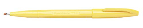 Pentel Sign Pen Fiber-Tipped Pen, Yellow Ink, Box of 12 (S520-G)