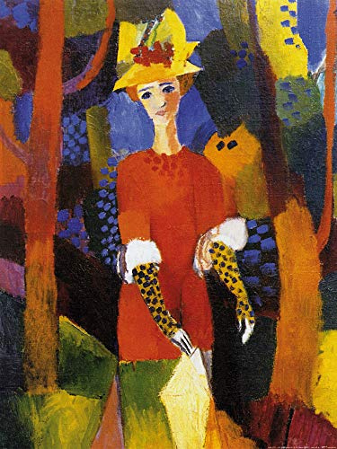 1art1 August Macke Poster Frau Im Park, 1914 Kunstdruck Bild 80x60 cm