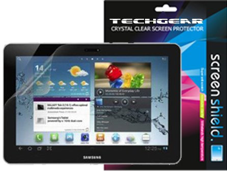 TECHGEAR Protection d'Écran pour Galaxy Tab 2 10.1, Film de Protection Écran Ultra Clair avec Chiffon de Nettoyage et Carte d'Application Compatible pour Samsung Galaxy Tab 2 10.1 Pouces P5100