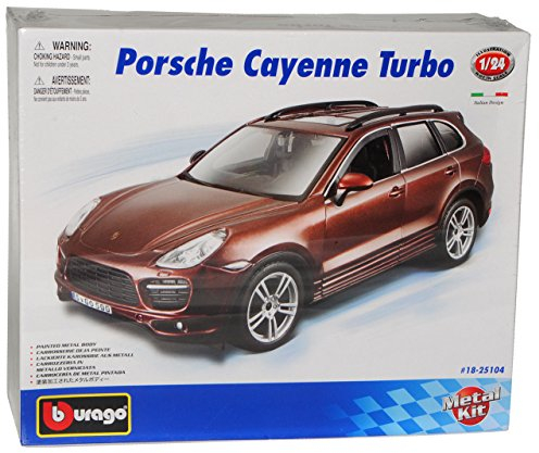 Bburago Porsche Cayenne Turbo Rot Braun II 2. Generation Ab 2010 Bausatz Kit 1/24 Modell Auto mit individiuellem Wunschkennzeichen