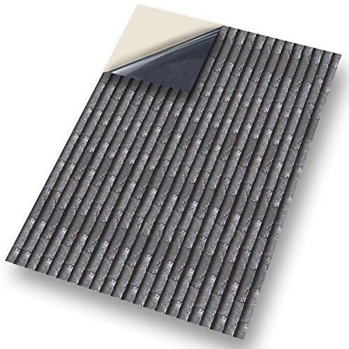 No 56 Roof Tile Grey Slate: NEW SELF ADHESIVE Dolls House Wallpaper : 1/12th scale Sheet Size : 12. 1/12” wide x 8.3/4” high (318mm x 225mm) Superior “Non see through” Semi Matt Vinyl Coverings that can be applied instantly over existing papers or directly on to any smooth surface – substantial thickness !