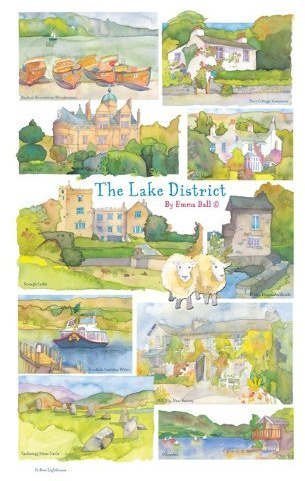 Emma Ball Designs THE LAKE DISTRICT Cotton Tea Towel