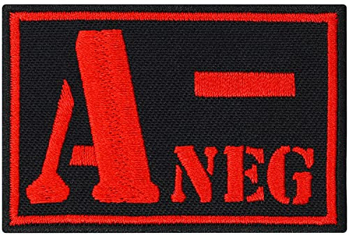 A NEG Blutgruppe Negativ Military Survivor Biker Rotkreuz Abzeichen Aufnäher