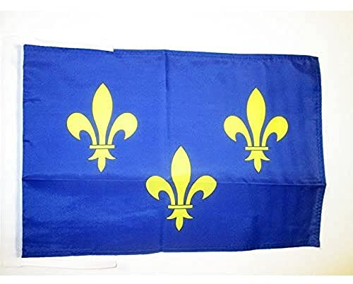 AZ FLAG - Drapeau Ile-de-France - 45x30 cm - Pavillon Francilien - Province 100% Polyester Avec Deux Cordelettes - 20g