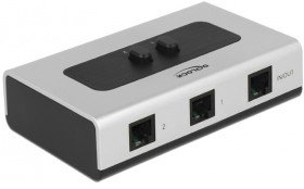 DeLock Umschalter RJ11 2 Port manuell bidirektional