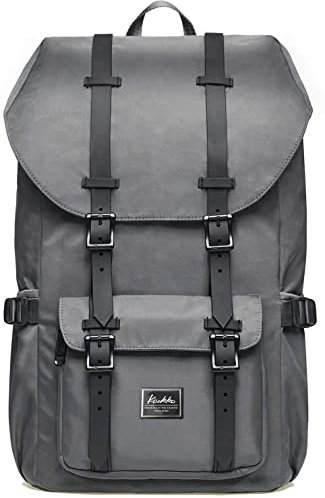 KAUKKO Rucksack Damen Herren Schön und Durchdacht Daypack mit Laptopfach für 15 Zoll Notebook für Schule,Uni, 22L, Grau