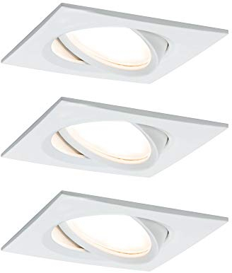 Paulmann 93878 Nova Plus LED Einbauleuchte inkl. Coin Basisset schwenkbar rund 84mm 50° 3x6W 230V dimmbar 2700K Eisen gebürstet Spot Einbaustrahler Einbauleuchte