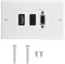 Prise Murale USB, 3 en 1 3 Ports VGA HDMI Prise USB3.0 Module de Montage Mural Panneau Audio Vidéo Composite.