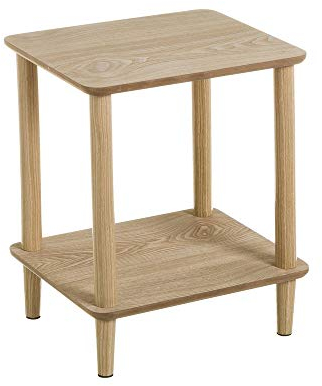 LOLAhome - Mesa Auxiliar Pequeña de Madera de Pino Estilo Nórdico Color Beige. Ideal para Salón o Dormitorio. Medidas 47x34x40 cm. Compacta, Elegante y Funcional.