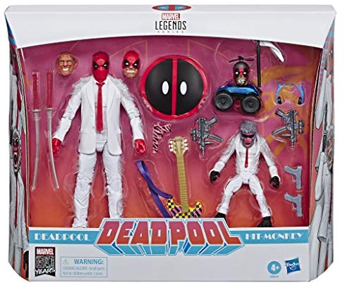 Marvel Comics 80th Anniversary Legends Series 6 Inch-Scale Vintage Comic-Inspired Deadpool and Hit-Monkey Collectible Action Figure 2pack