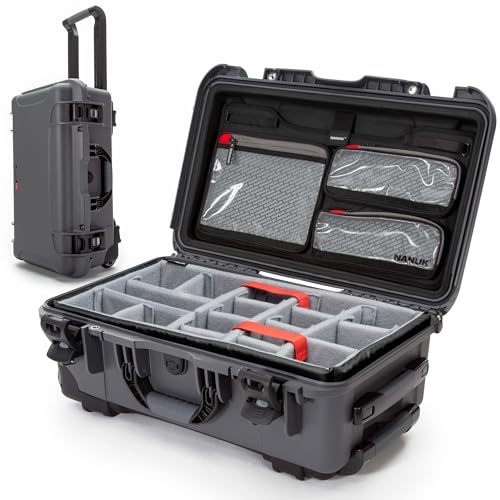 NANUK 935 Pro Photo Kit - Waterproof Hard Case for Camera, with Padded Dividers and Wheels, 56 x 36 x 23 cm - Dustproof and Shockproof, Cabin Luggage (Graphite)