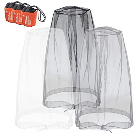 Anvin Lot de 3 filets anti-moustiques, moucherons, moucherons, moucherons, moucherons, moucherons, moucherons, moucherons, moucherons, moucherons, moucherons, convient à la plupart des chapeaux, livré
