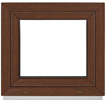Komforta Fenster Nussbaum Außen/Innen - Alle Größen Kellerfenster Kunststoff BxH 1000 x 1150 mm - Garagenfenster Fenster PVC 100 x 115 cm 2-Fach Verglasung-Din Rechts-Dreh Kipp Kunststofffenster