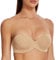 MELENECA Women's Push up Strapless Bras with Lift Stay Put Padded Cup Almond 32D